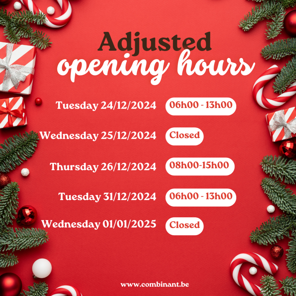 Adjusted opening hours holiday period